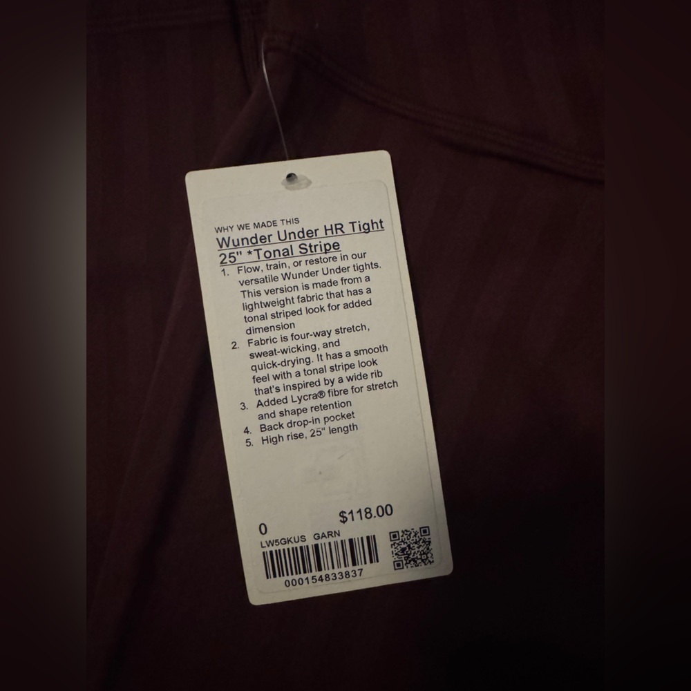 Lululemon Wunder Under High-Rise Tight 25" *Tonal Stripe
Garnet - Picture 5 of 8